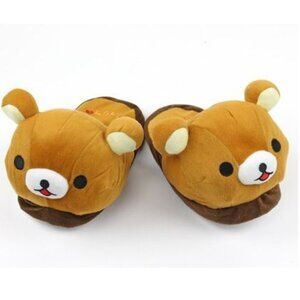 Bear Plush Slippers Kids Toddler Closed Toe Cozy Indoor Shoes 7.5”